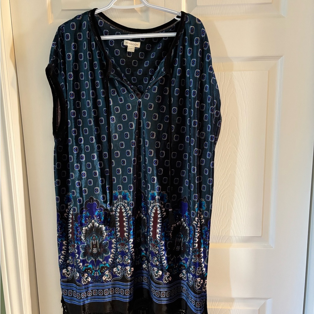Monsoon Navy and Black Geometric Mini Dress